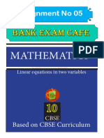 Assignment 05 Linear Equations in Two Variables