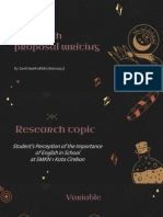 Research Proposal Writing: by Santi Nurkholifah (180611032)