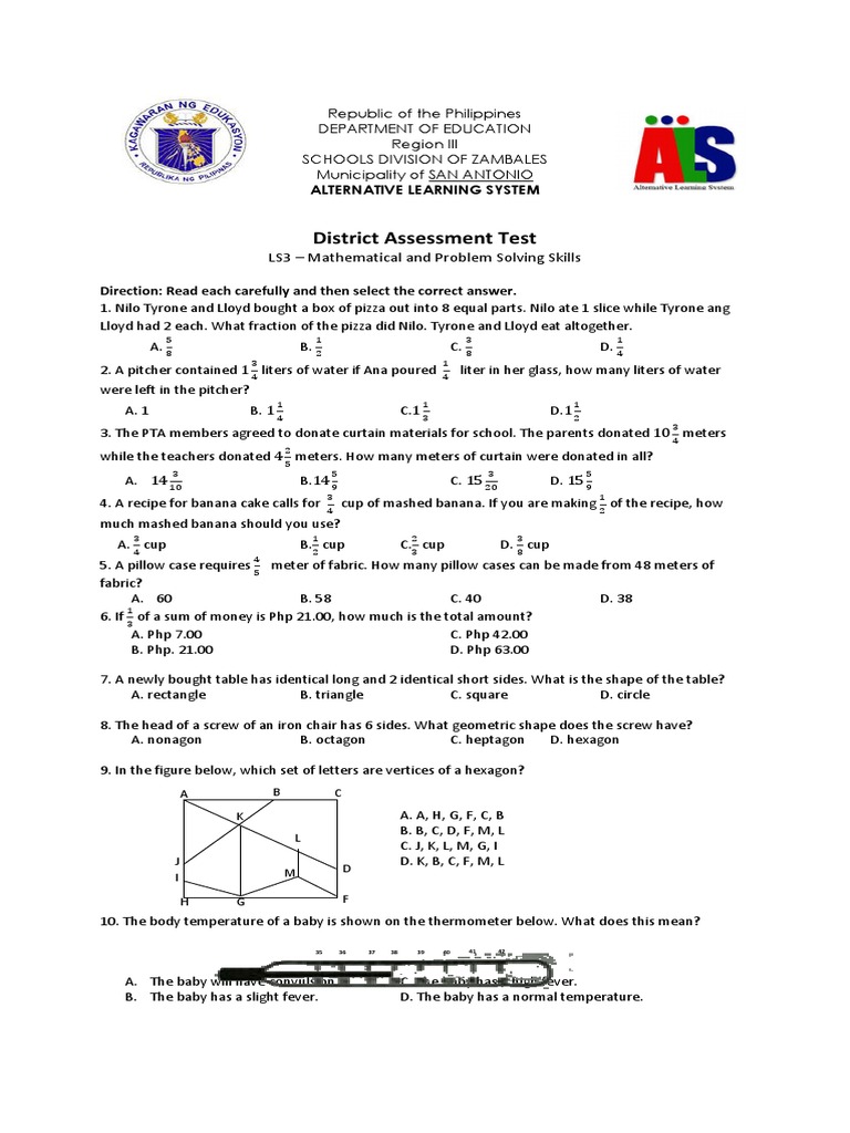 ls3 mathematical and problem solving skills answer