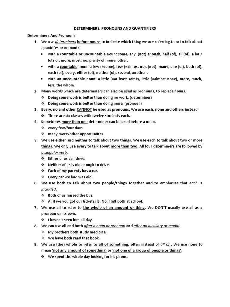 Understanding Determiners and Quantifiers | PDF | Noun | Linguistic ...