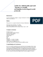 Financial Benefits For Child Health and Wellbeing in Low Income or Socially Disadvantaged Families in Developed World Countries (Protocol)