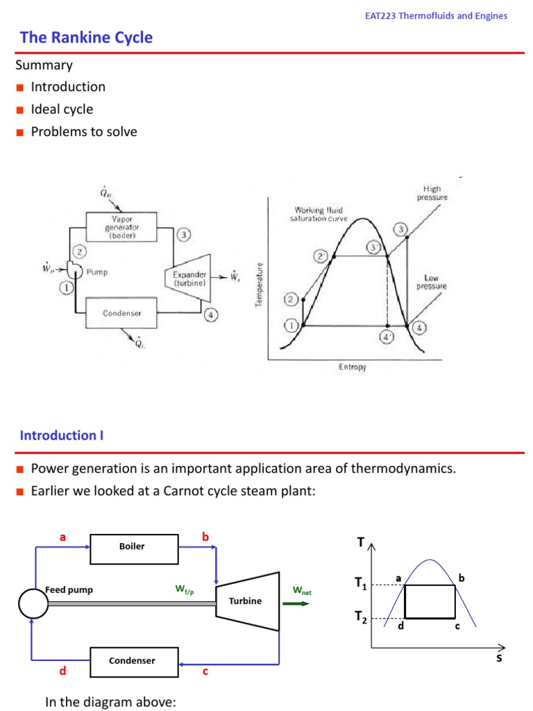 Lecture 4 The Rankine Cycle | PDF | Steam | Boiler