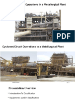 Cyclones/Circuit Operations in A Metallurgical Plant