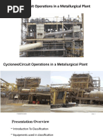 Cyclones/Circuit Operations in A Metallurgical Plant