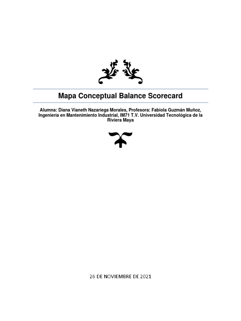 Mapa Conceptual del Balanced Scorecard | PDF