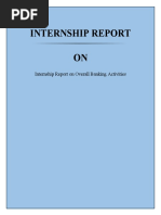 Internship Report On Overall Banking Activities