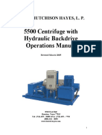 HH 5500 Centrifuge With Hydraulic Backdrive - Operation Manual - 2005
