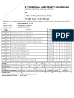 I.K.Gujral Punjab Technical University Jalandhar: Grade Cum Marks Sheet