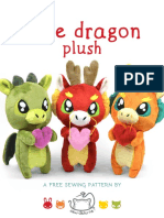 Love Dragon Plush Sewing Pattern