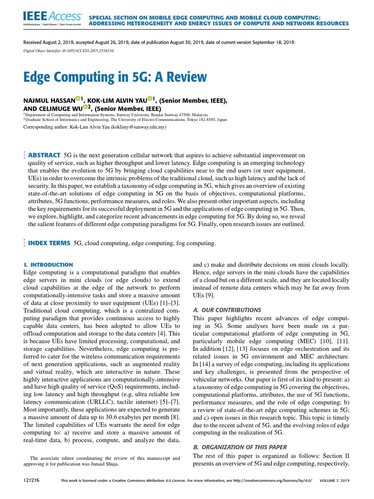 Edge Computing in 5G: A Comprehensive Review | PDF | Cloud Computing ...