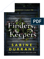 Finders, Keepers: A Dark and Twisty Novel of Scheming Neighbours, From The Author of Lie With Me - Sabine Durrant