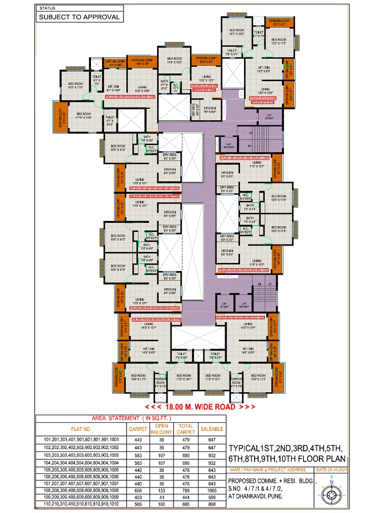 Typical1st, 2nd, 3rd, 4th, 5th, 6th, 8th, 9th, 10th Floor Plan | PDF