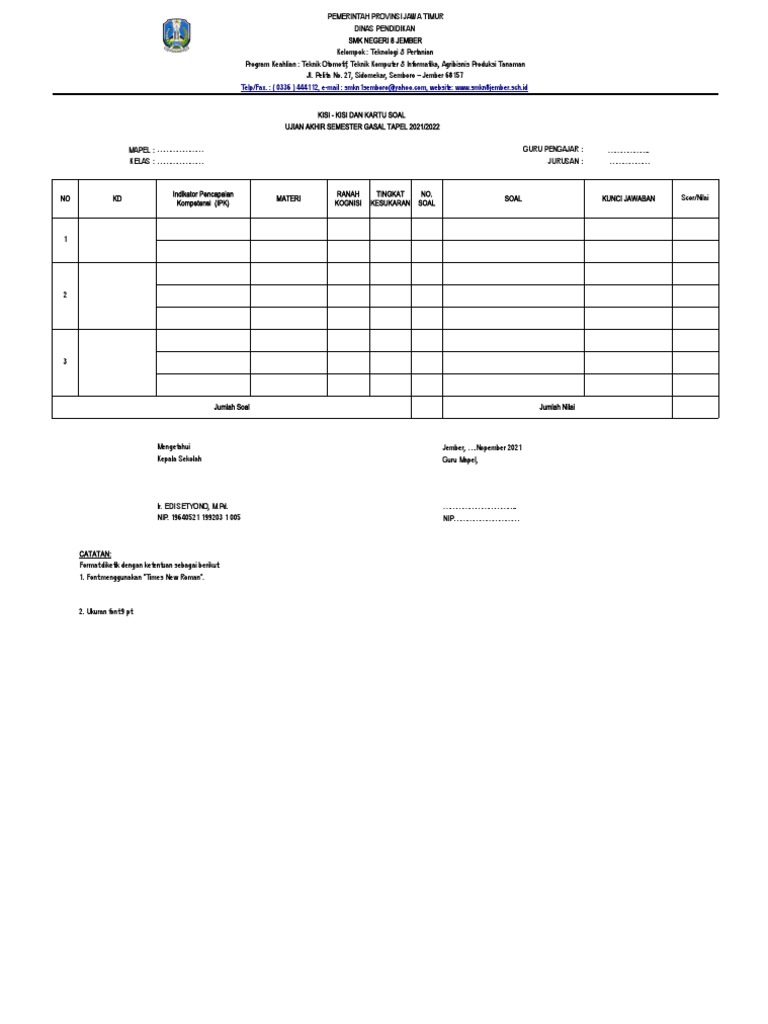 Format Kisi Ksis Baru 1 Pdf