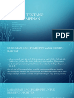 Hadist Tentang Kepemimpinan: Kelompok 4: Neny Fathiyatul Hikmah Rizqi Rizal Al Alif Aris Ubaidillah Rahmat Wildan