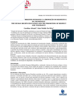 A EDUCAÇÃO EM DIREITOS HUMANOS E A PROMOÇÃO DO RESPEITO E Tolerância