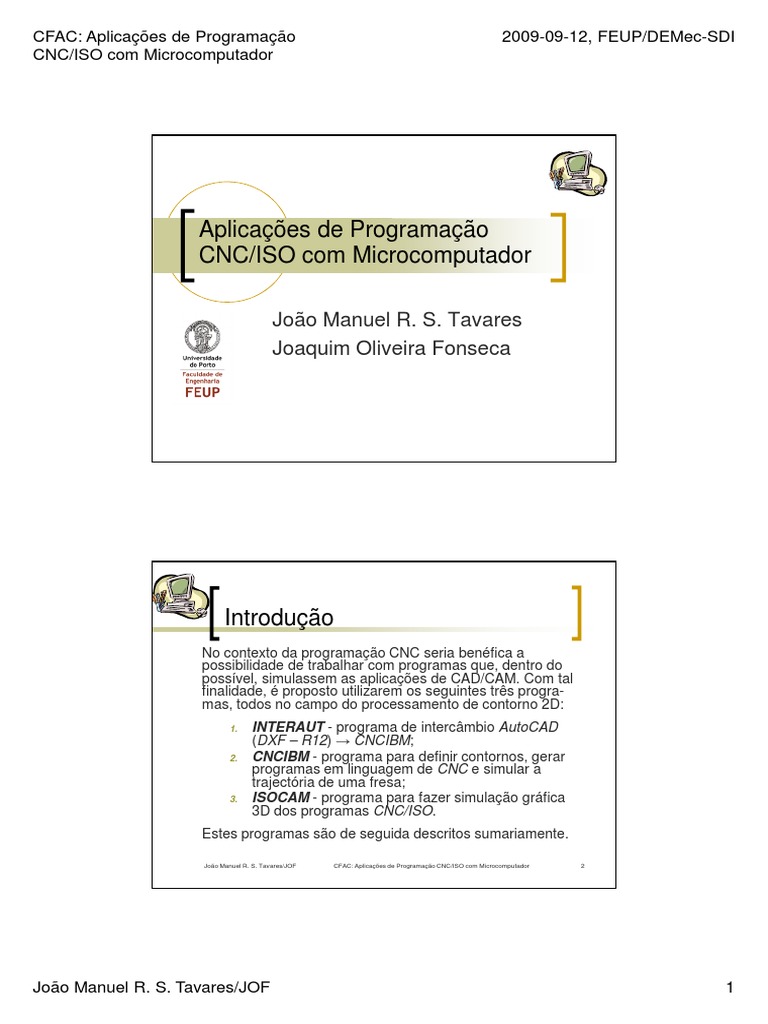 Programação CNC/ISO com Microcomputador | PDF | Auto Cad | Software de ...