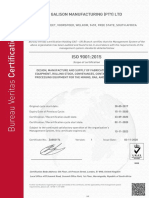 ISO 9001:2015 ISO 9001:2015: Galison Manufacturing (Pty) LTD Galison Manufacturing (Pty) LTD