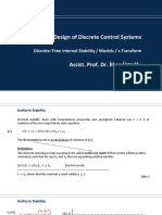 Week 2 Discrete-Time Internal Stability Models Z-Transform