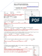 Função afim - Gabarito de prova de matemática