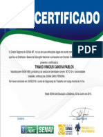 Certificado de Segurança do Trabalho emitido pelo SENAI-MT