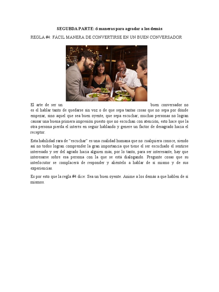 Cómo ser un buen conversador | PDF | Crecimiento personal y profesional ...