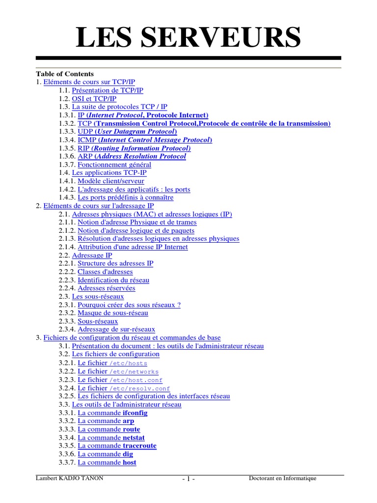 Quels Sont Les Schémas D écriture D applications Tcp Et Udp Tutoriel Sur Les Serveurs | PDF | Protocoles Internet | Suite des  protocoles Internet