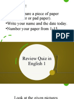 Review Quiz in English 1