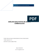 Análise Qualitativa de Ácidos Carboxílicos