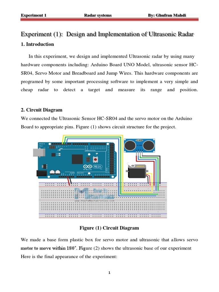 Experiment (1) : Design and Implementation of Ultrasonic Radar | PDF ...