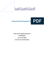 Professional Development Plan: Name: Reem Abdullah Musaed Ali ID:H00330578 Course: EPC 4909 Instructor: DR - Chantel Admas