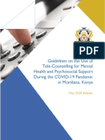 Guidelines On The Use of Tele Counselling For Mental Health and Psycological Support During The COVID 19 Pandemic in MombasaKenya