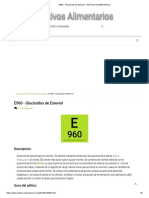 E960 - Glucósidos de Esteviol - ADITIVOS ALIMENTARIOS