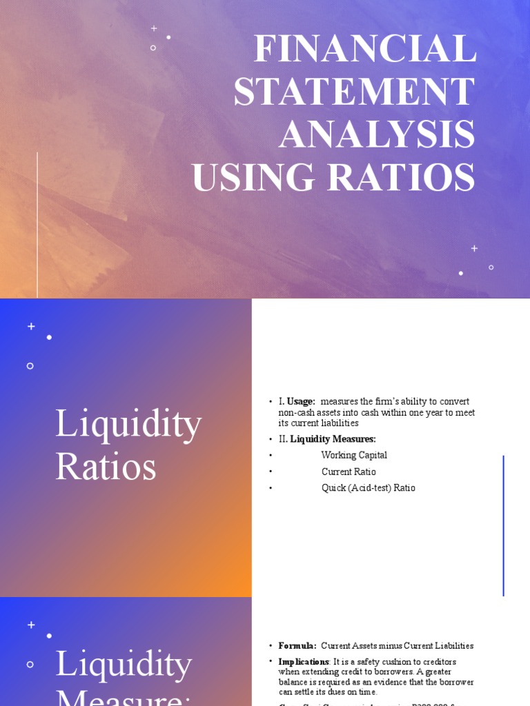 Financial Statement Analysis Using Ratios | PDF | Inventory | Revenue