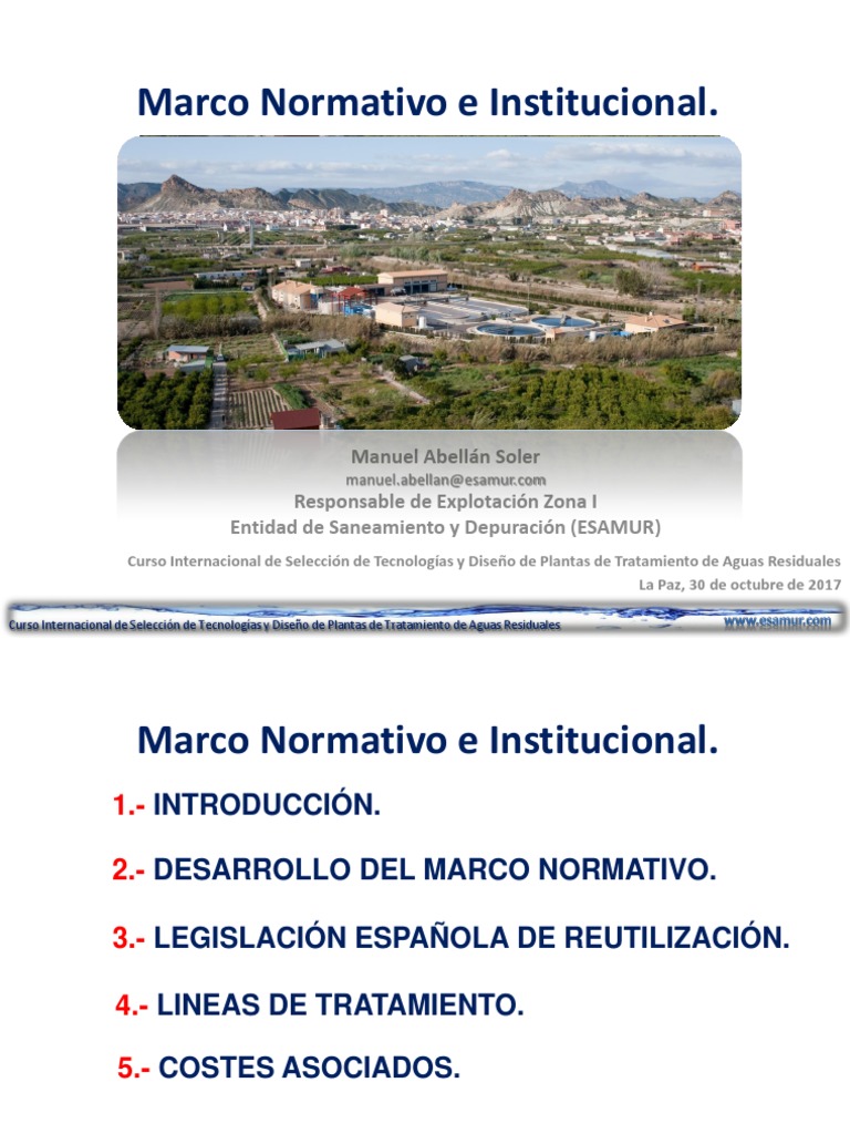 Marco Normativo e Institucional | PDF | Agua | Tratamiento de aguas