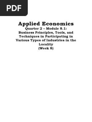 Applied Economic Quarter 2 Module 8.1 Week8