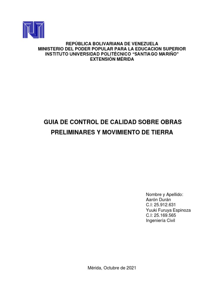 Guia de Control de Calidad de Obra 20% | PDF | Ingeniero civil ...