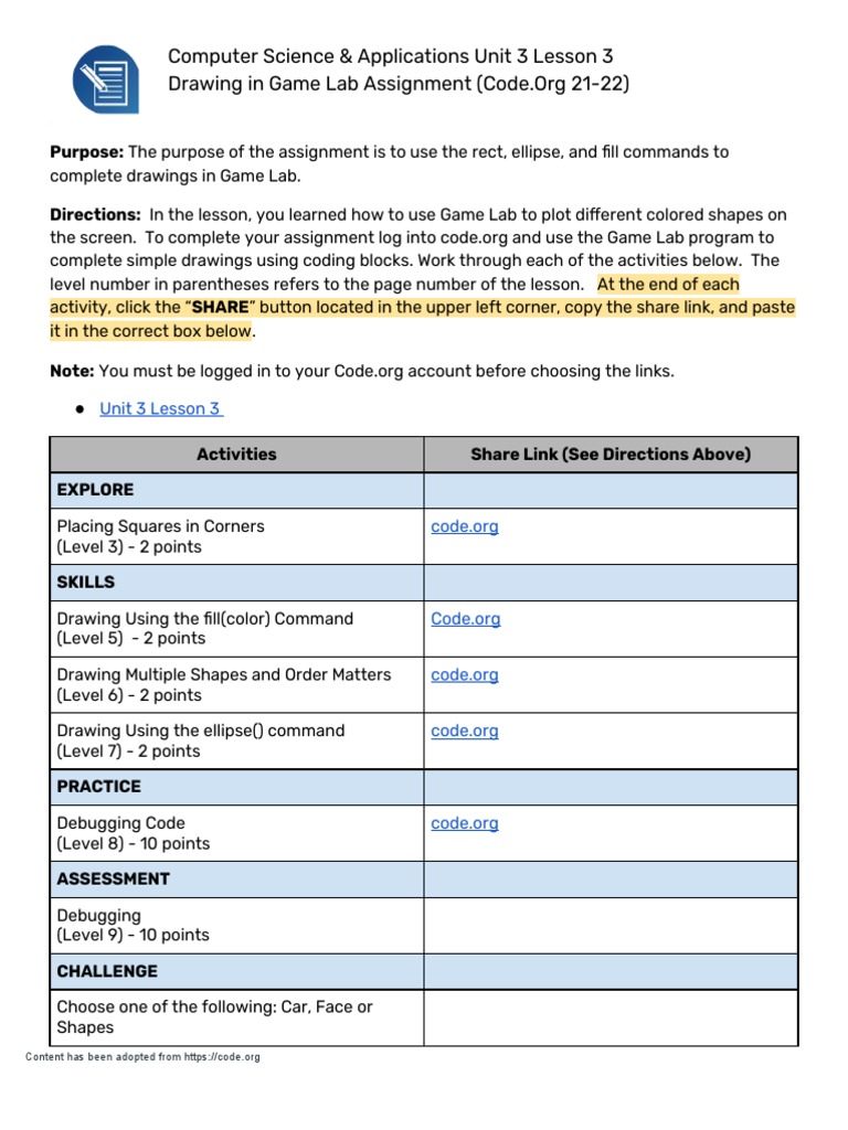 L3 (Assignment) Drawing in Game Lab PDF
