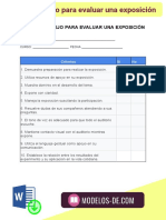 Lista de Cotejo para Evaluar Una Exposición