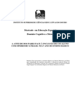 A Atitude Dos Pares Face À Inclusão de Um Aluno Com Sindrome Do X Fragil No 4o Ano Do Ensino Basico