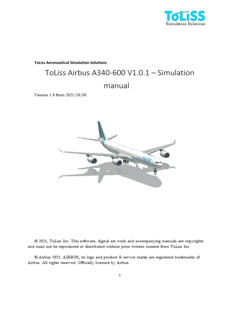 Toliss Airbus A340-600 V1.0.1 - Simulation Manual | PDF | Rudder ...