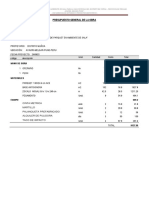 Presupuesto General de La Obra