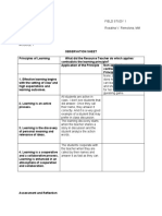 FIELD STUDY 1 OBSERVATION OF LEARNING PRINCIPLES