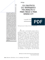 Objetivos Do Tratamento Psicanalitico