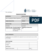 Assignment Cover Sheet Qualification Module Number and Title