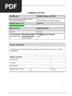 Assignment Cover Sheet Qualification Module Number and Title