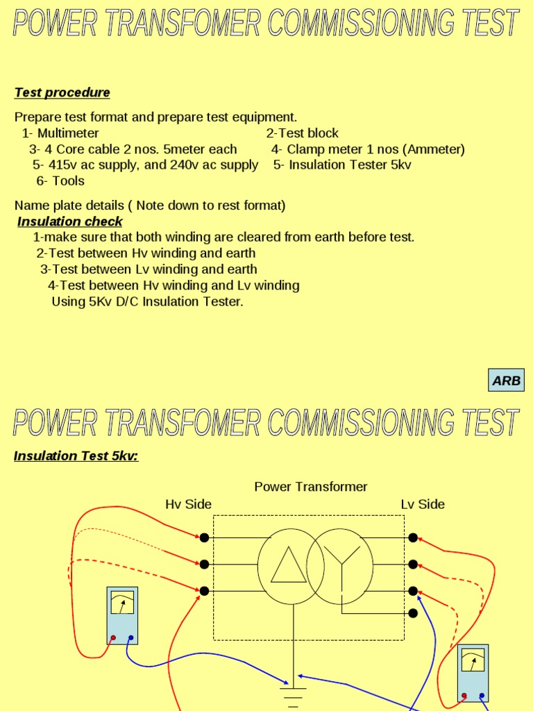 General - Power Transfomer Commissioning Test | PDF | Transformer ...