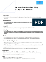 Behavioural Interview Questions Using S.T.A.R/C.A.R.L. Method