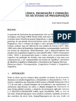 FERIGUETTI 2009 Logica Enunciacao e Cognicao - Tres Momentos No Estudo Da Pressuposicao