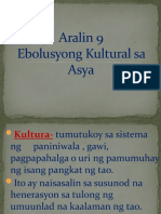 Ebolusyon NG Kultura Sa Asya