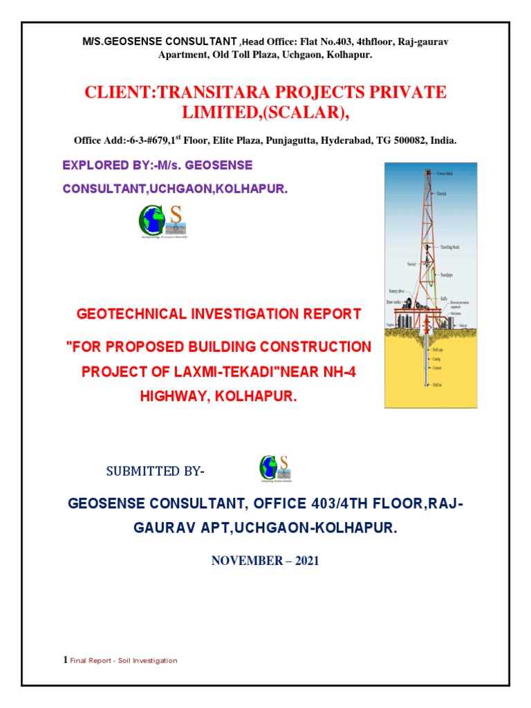 Soil Test Report Kolhapur | PDF | Geotechnical Engineering | Borehole